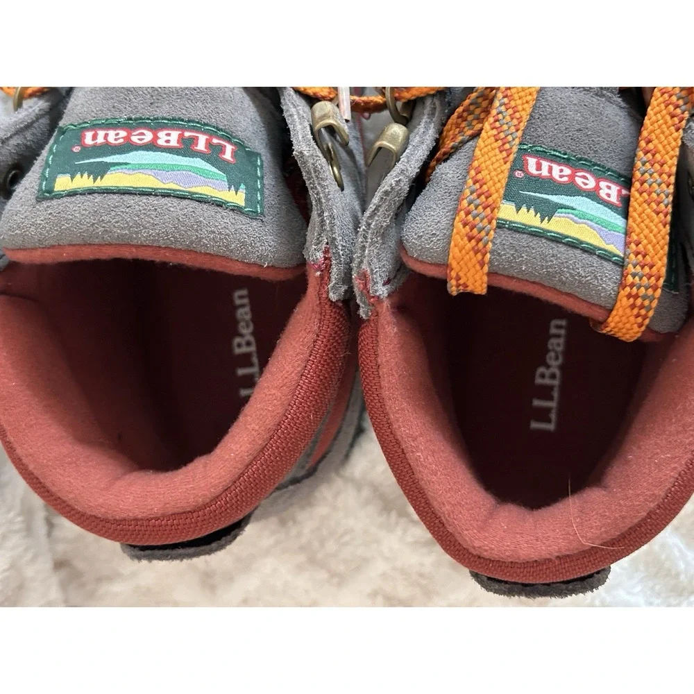 L.L.Bean Katahdin hiking Boots Kids Size 5 Terracotta And Gray NWOB